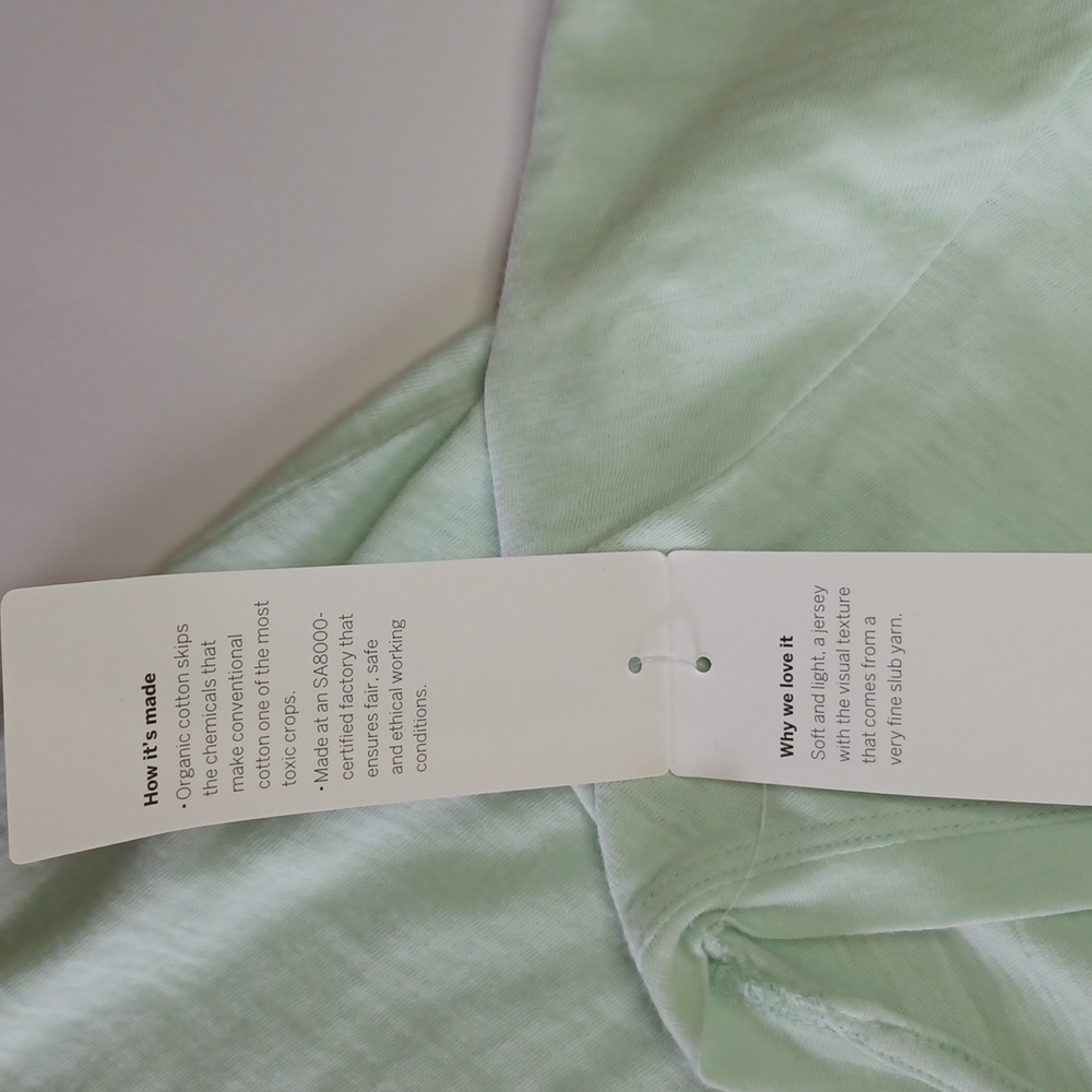 New Eileen Fisher v neck xs short sleeve mint color soft organic cotton soft - Picture 4 of 5
